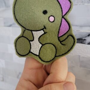 Baby Stegosaurus Finger Puppet ITH Machine Embroidery
