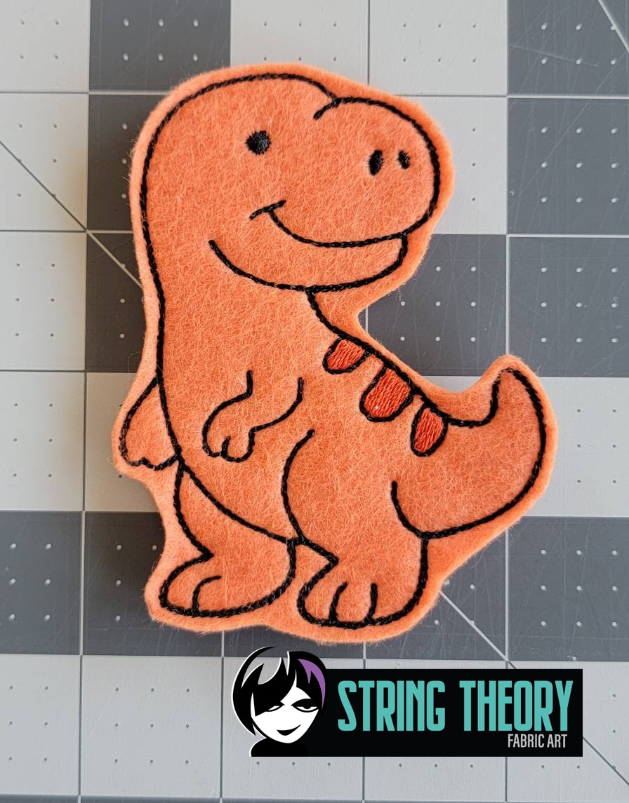 Tyrannosaurus Dinosaur Finger Puppet ITH Machine Embroidery