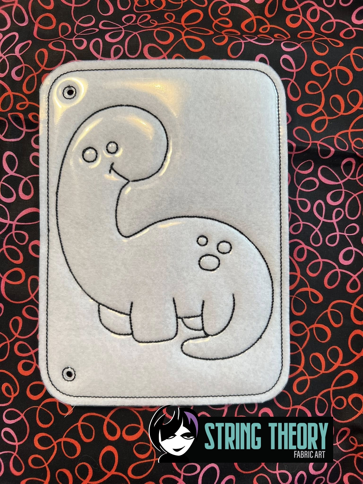 Color Page Brachiosaurus Dinosaur ITH Machine Embroidery Design