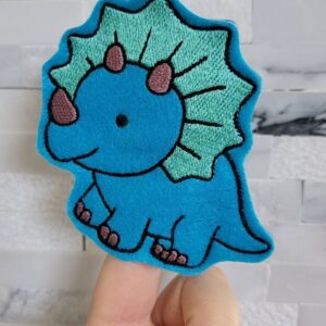 Triceratops Dinosaur Finger Puppet ITH Machine Embroidery