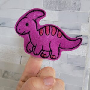 Hadrosaur Dinosaur Finger Puppet ITH Machine Embroidery