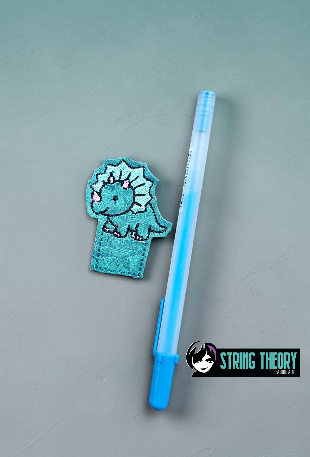 Triceratops Dinosaur Pencil Topper ITH Machine Embroidery