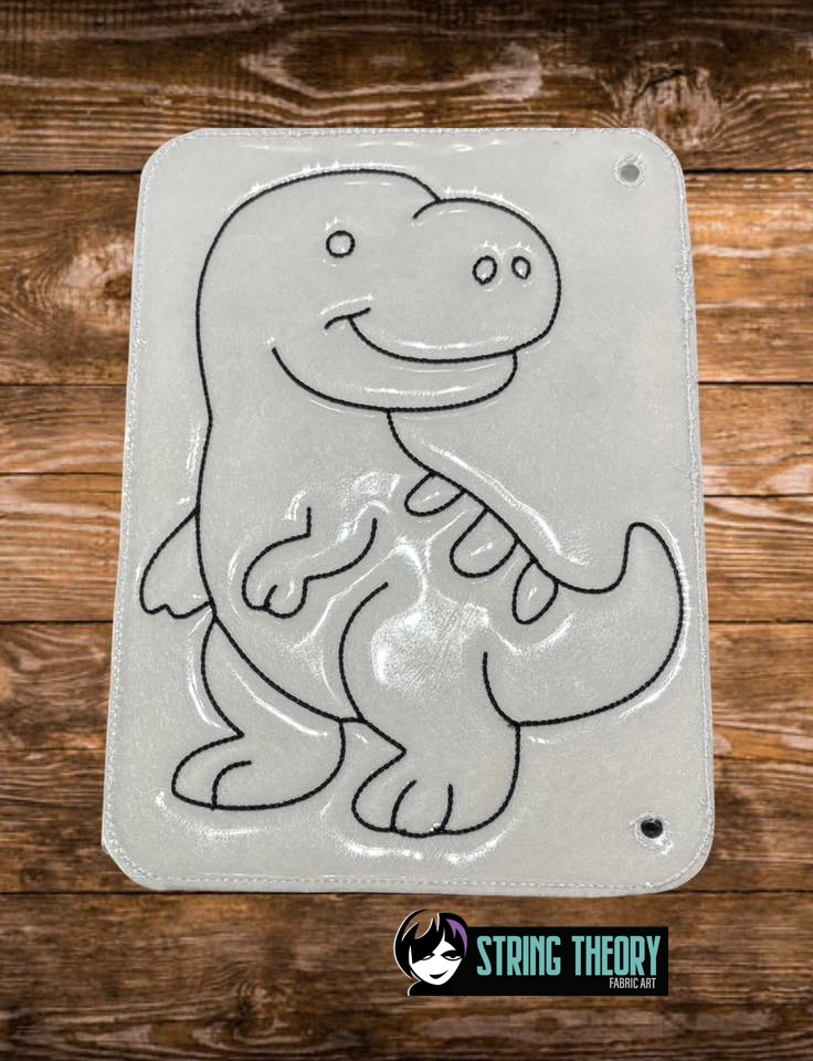 Tiny Cute Dino 5 – Tyrannosaurus Rex Color Page Digital Download for ITH Machine Embroidery Pattern, Design (5x7 Hoop) - Image 3