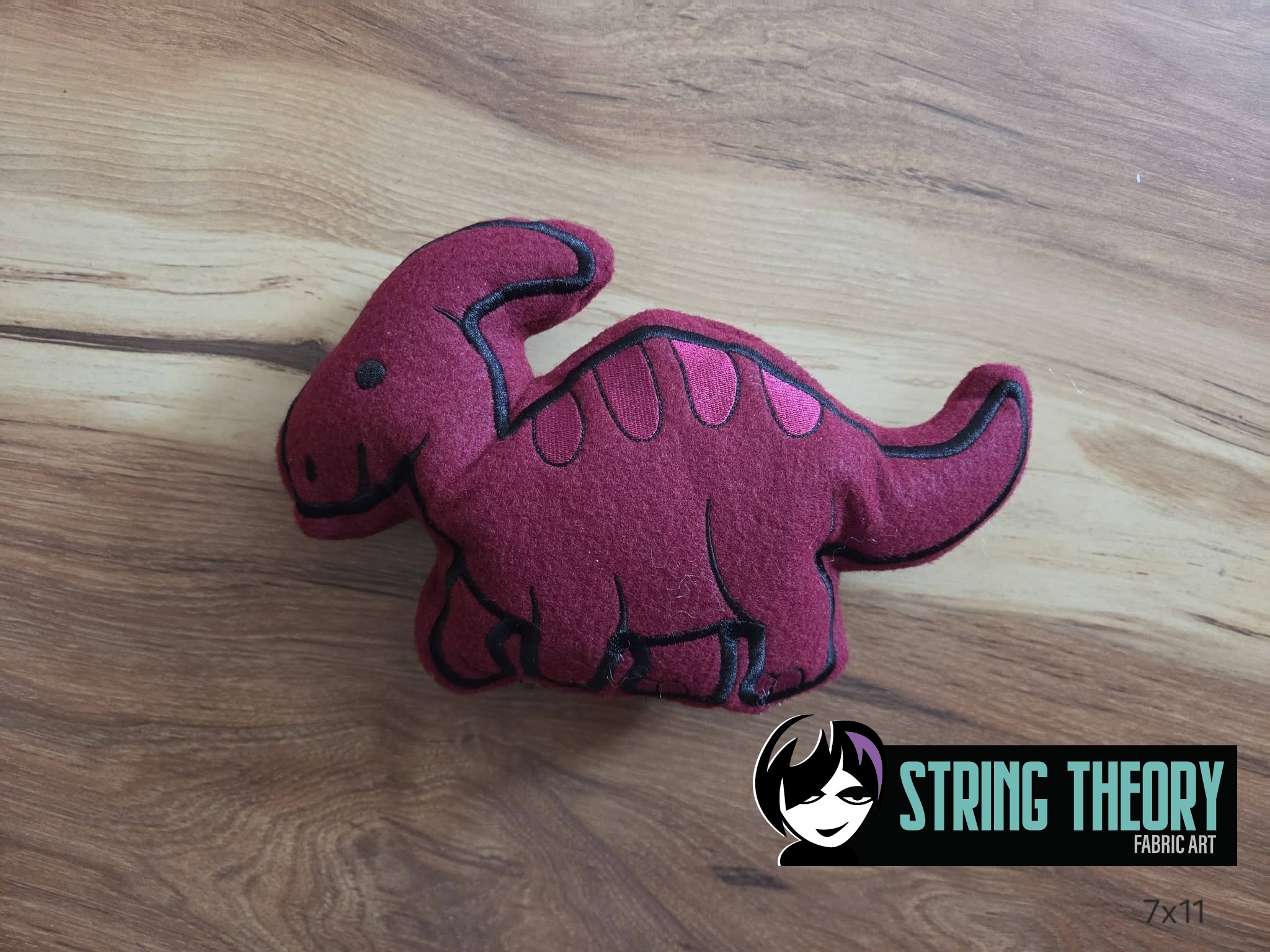Hadrosaur Dinosaur Stuffie ITH Machine Embroidery Pattern