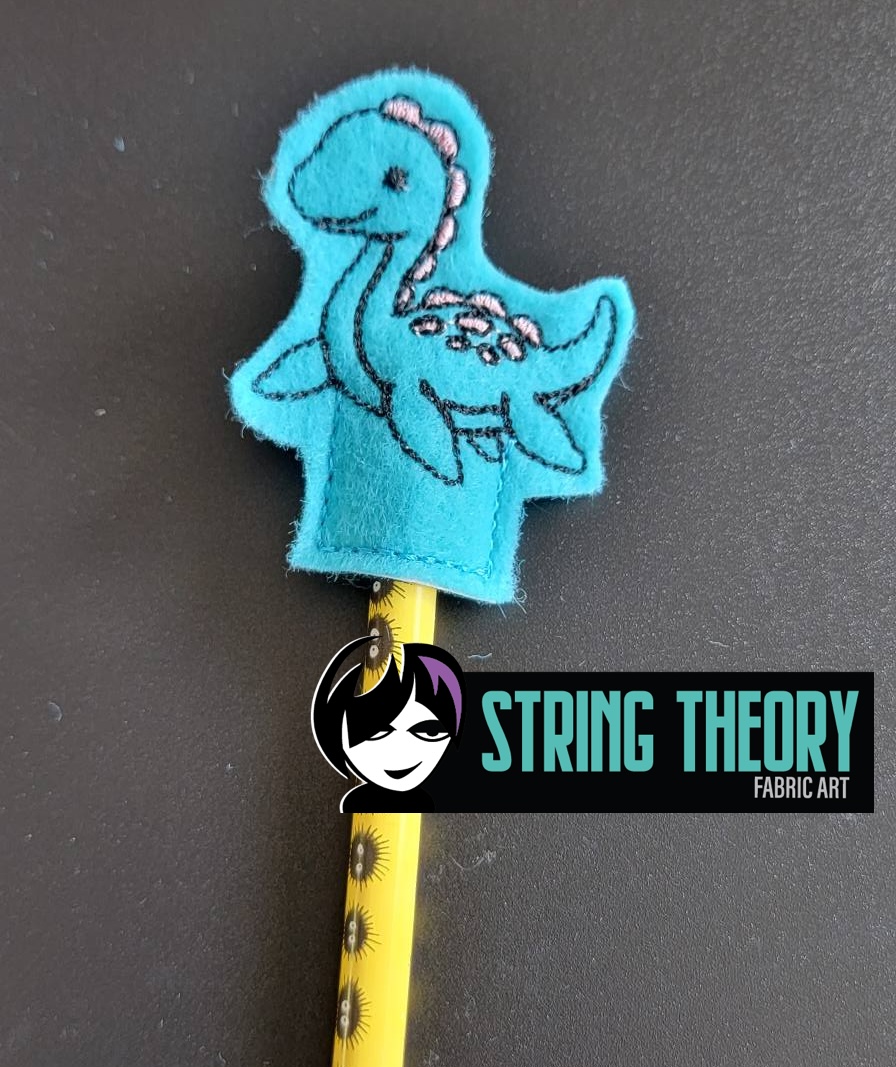 Plesiosaur Dinosaur Pencil Topper ITH Machine Embroidery
