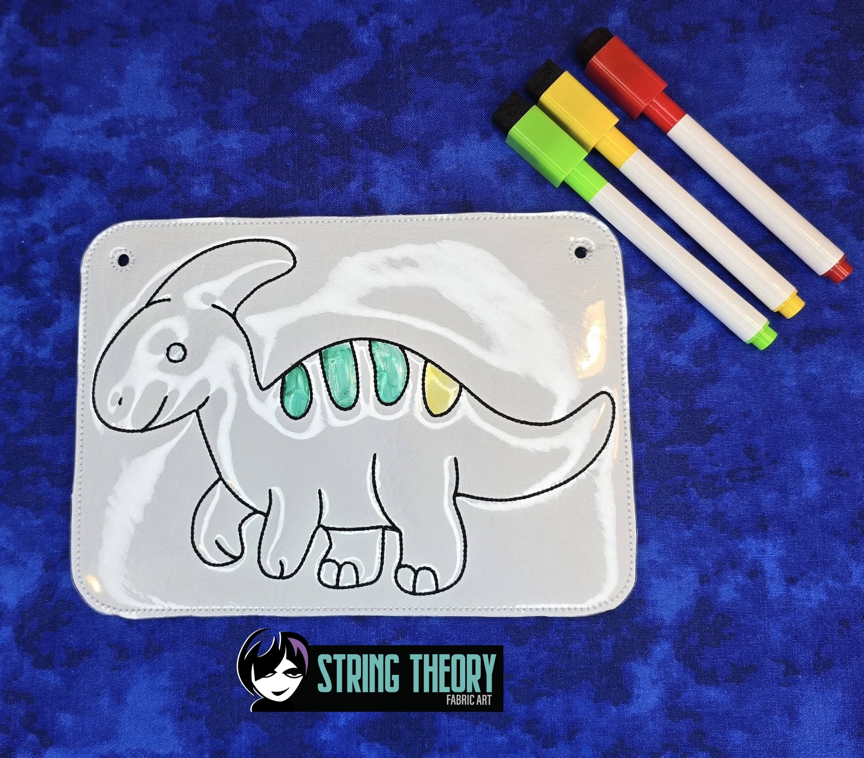 Color Page Hadrosaur Dinosaur ITH Machine Embroidery Design