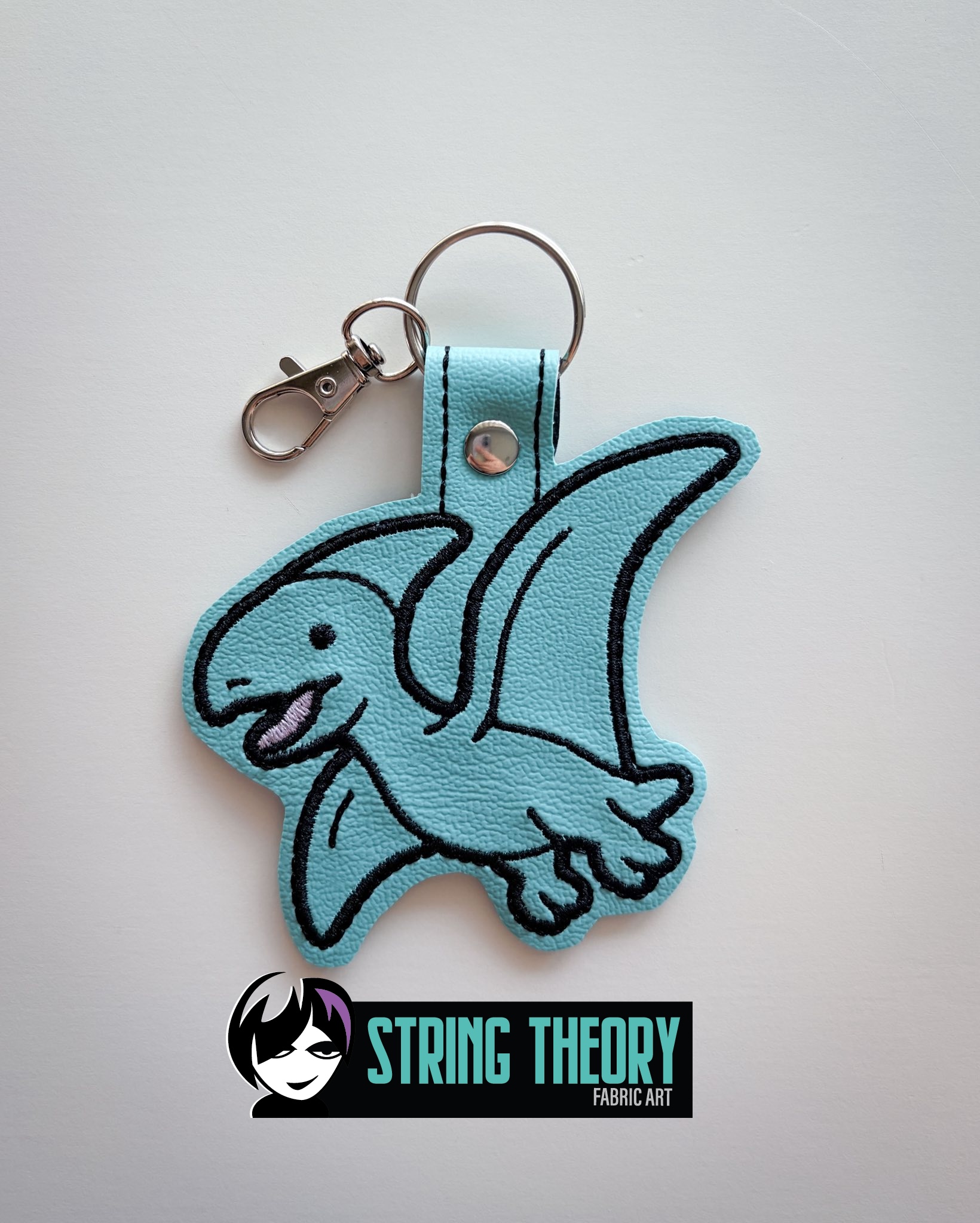 Pterosaur Dinosaur Fob in the hoop Machine Embroidery Pattern