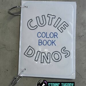 Tiny Cute Dino Coloring Book ITH Machine Embroidery Pattern