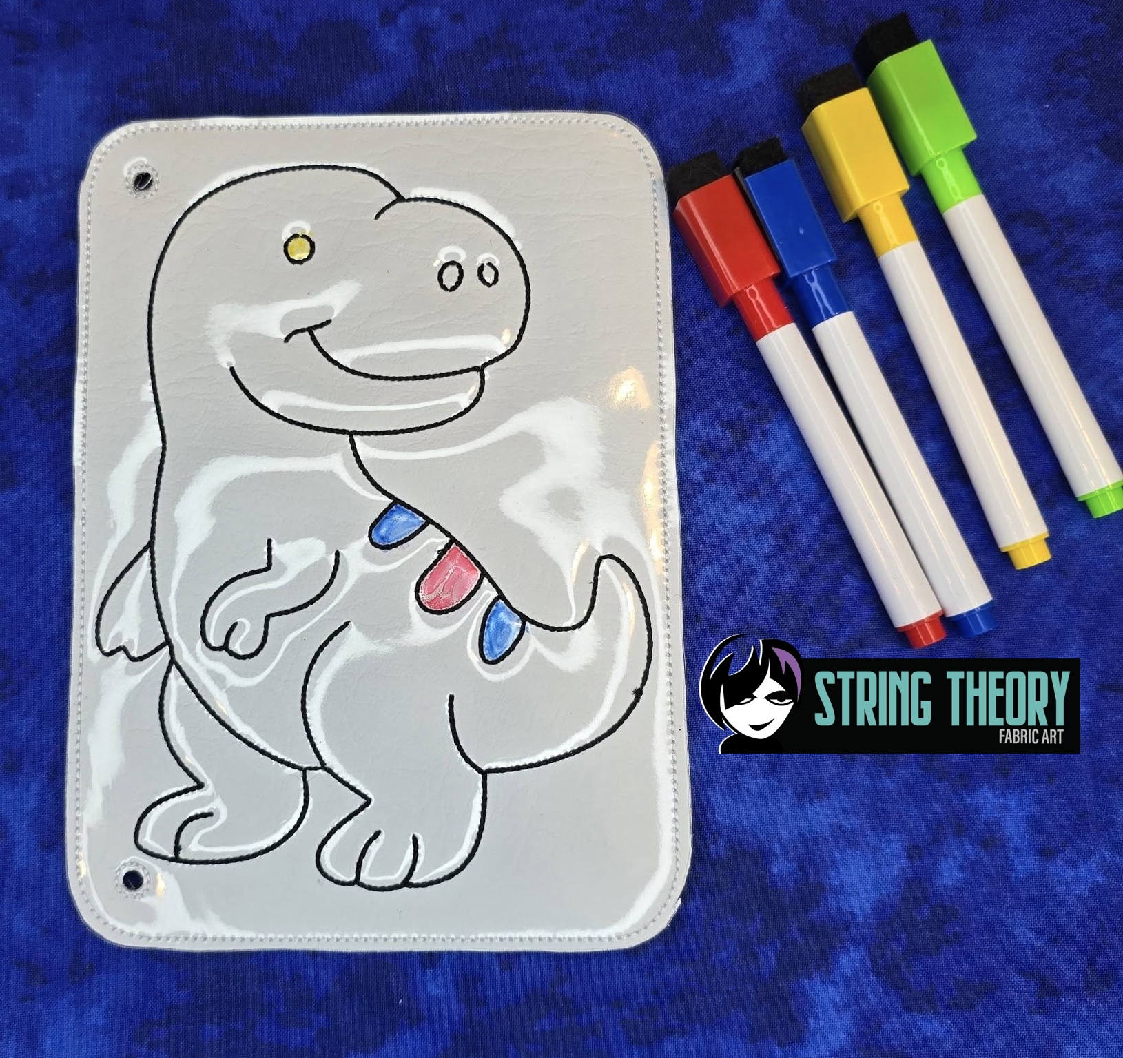 Color Page T-Rex Dinosaur ITH Machine Embroidery Design