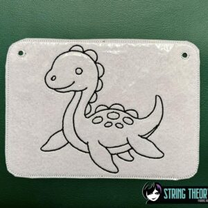 Color Page Plesiosaur Dinosaur ITH Machine Embroidery Design