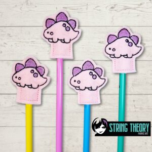 Stegosaurus Dinosaur Pencil Topper ITH Machine Embroidery