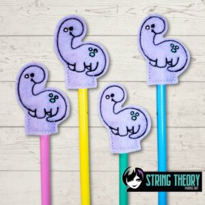 Brachiosaurus Dinosaur Pencil Topper ITH Machine Embroidery