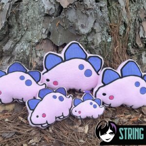 Stegosaurus Dinosaur Stuffie in the hoop Machine Embroidery Pattern
