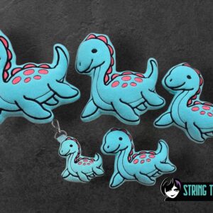 Plesiosaur Dinosaur Stuffie in the hoop Machine Embroidery Pattern