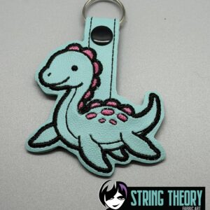 Plesiosaur Dinosaur Fob in the hoop Machine Embroidery Pattern