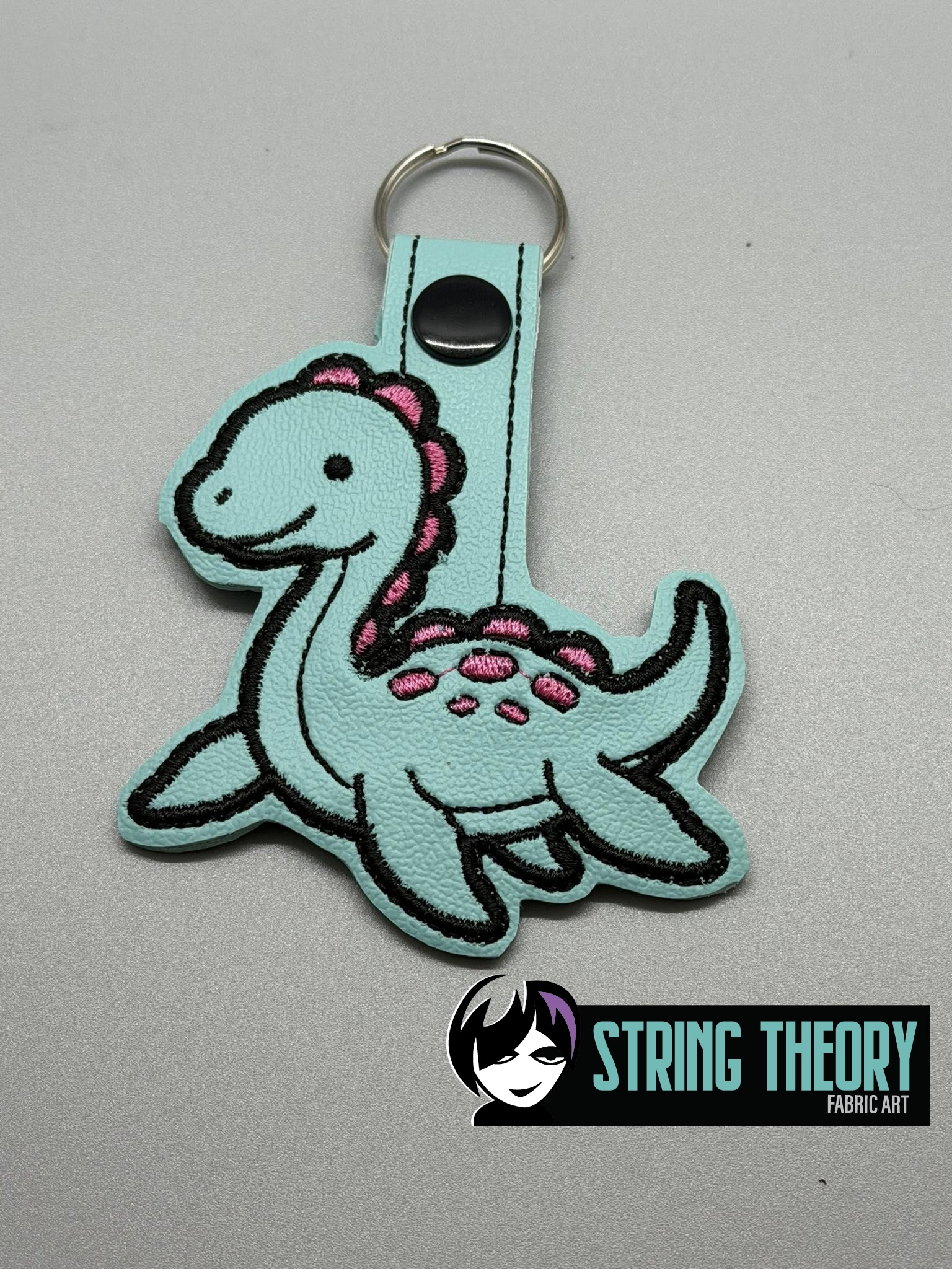 Plesiosaur Dinosaur Fob in the hoop Machine Embroidery Pattern