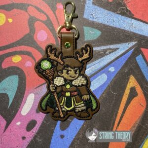 DND Chibi Boy Druid fob ITH machine embroidery design