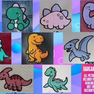 Tiny Cute Dinosaur machine embroidery design