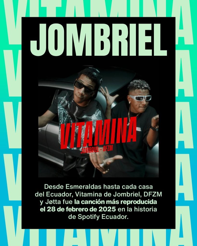 En Ecuador, 'Vitamina' registró más de 200,000 reproducciones diarias. Estas cifras consolidaron a Jombriel como una de las nuevas estrellas de la música urbana en el país y en el continente.