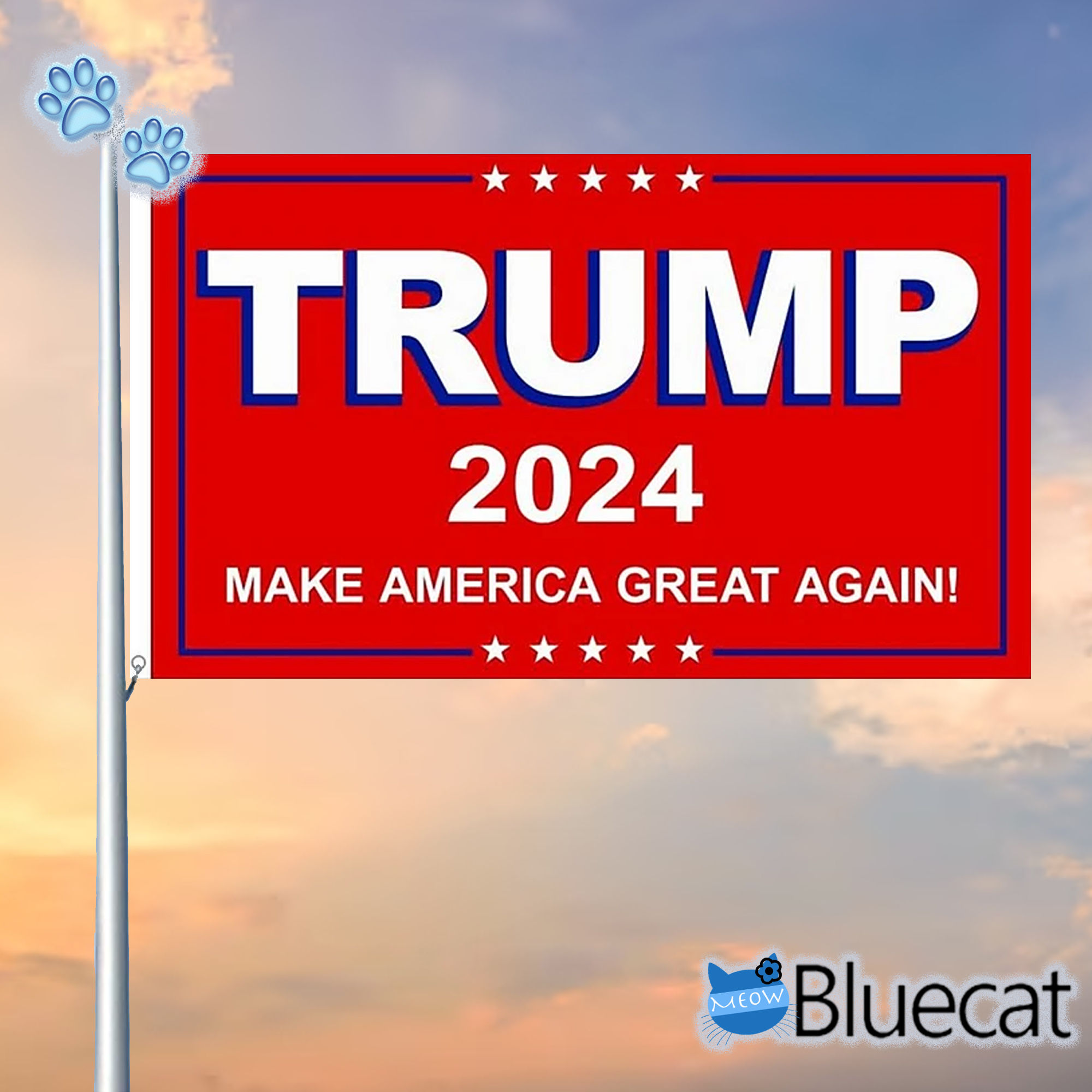 Trump 2024 Election Make America Great Again Red Flag