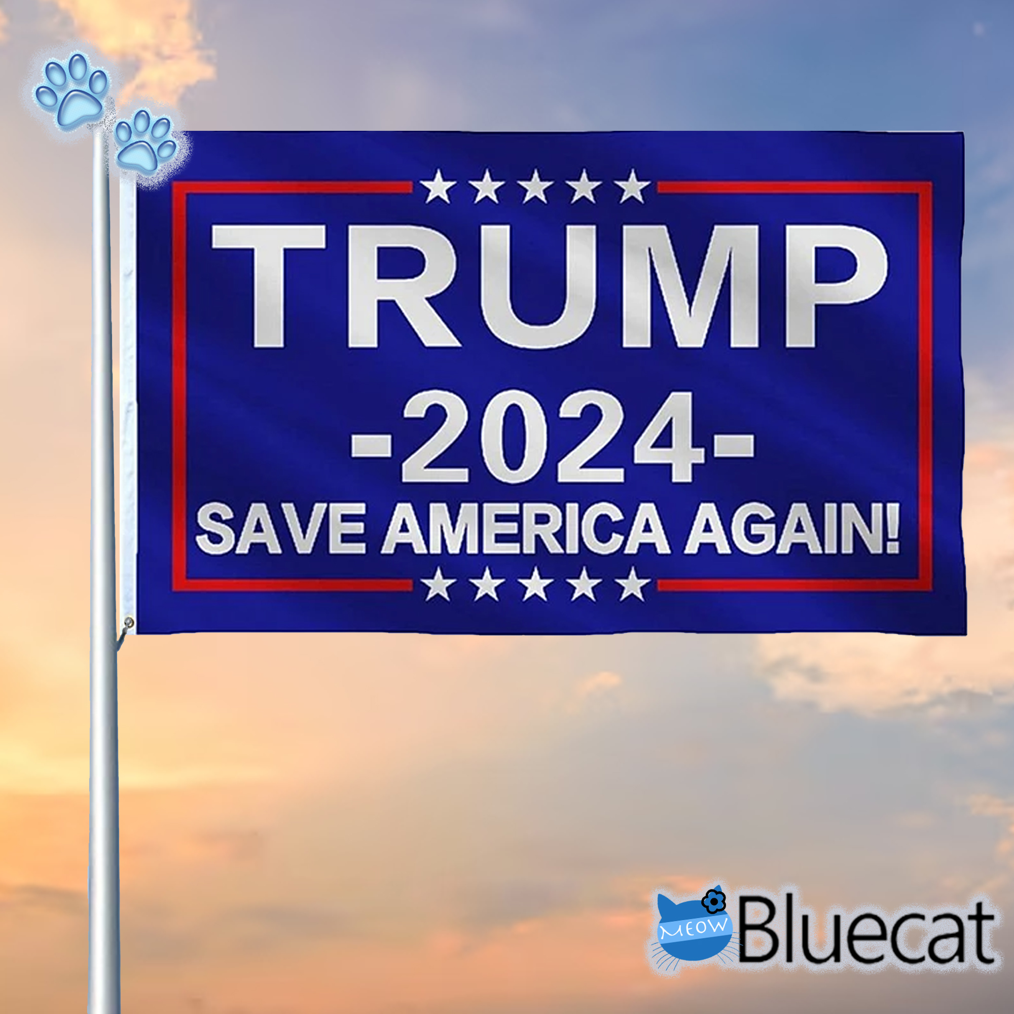 Trump 2024 Election Save America Again Flag