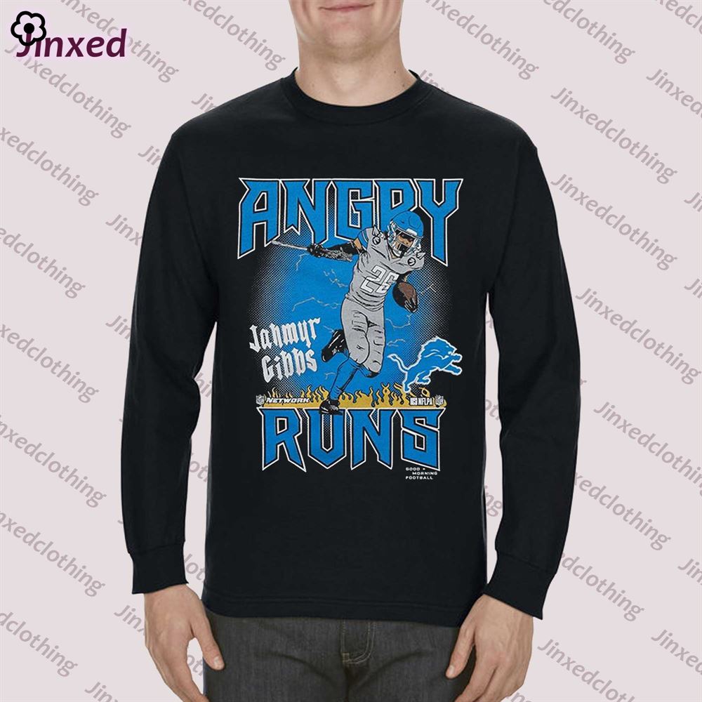 Official Nfl Angry Runs Jahmyr Gibbs T-shirt - Jinxedclothing Store