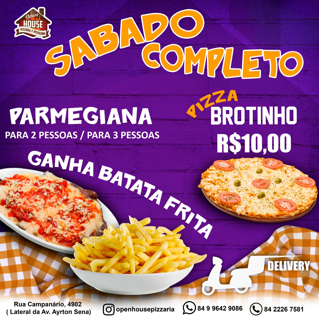 Promoção: Sábado Completo Pizza Brotinho por apenas 10,00
