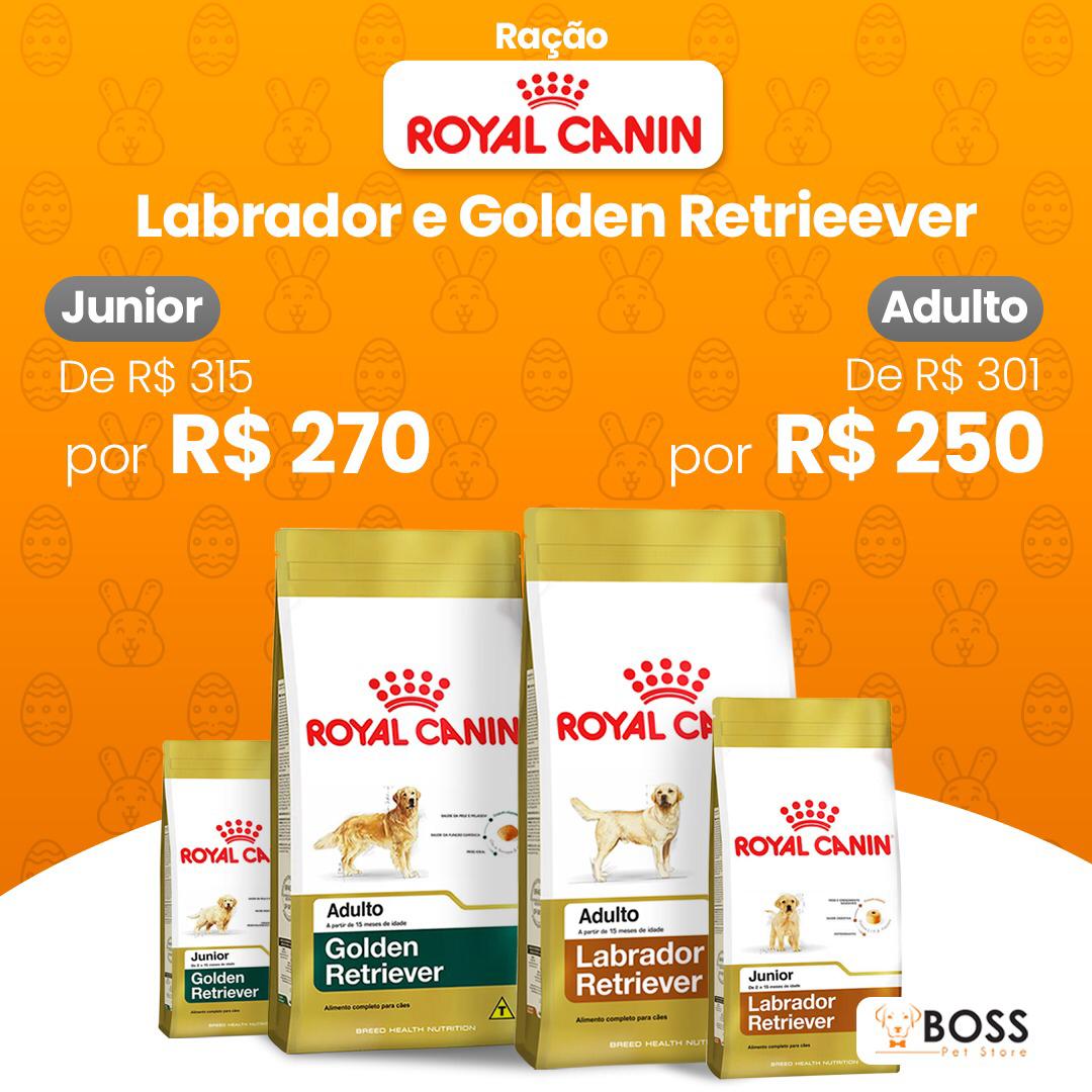 Promoção: Ração Royal Canin Adulto - Labrador e Golden Retriever.