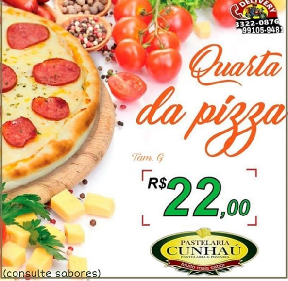 Promoção: Quarta da Pizza - Pizza G 22,00