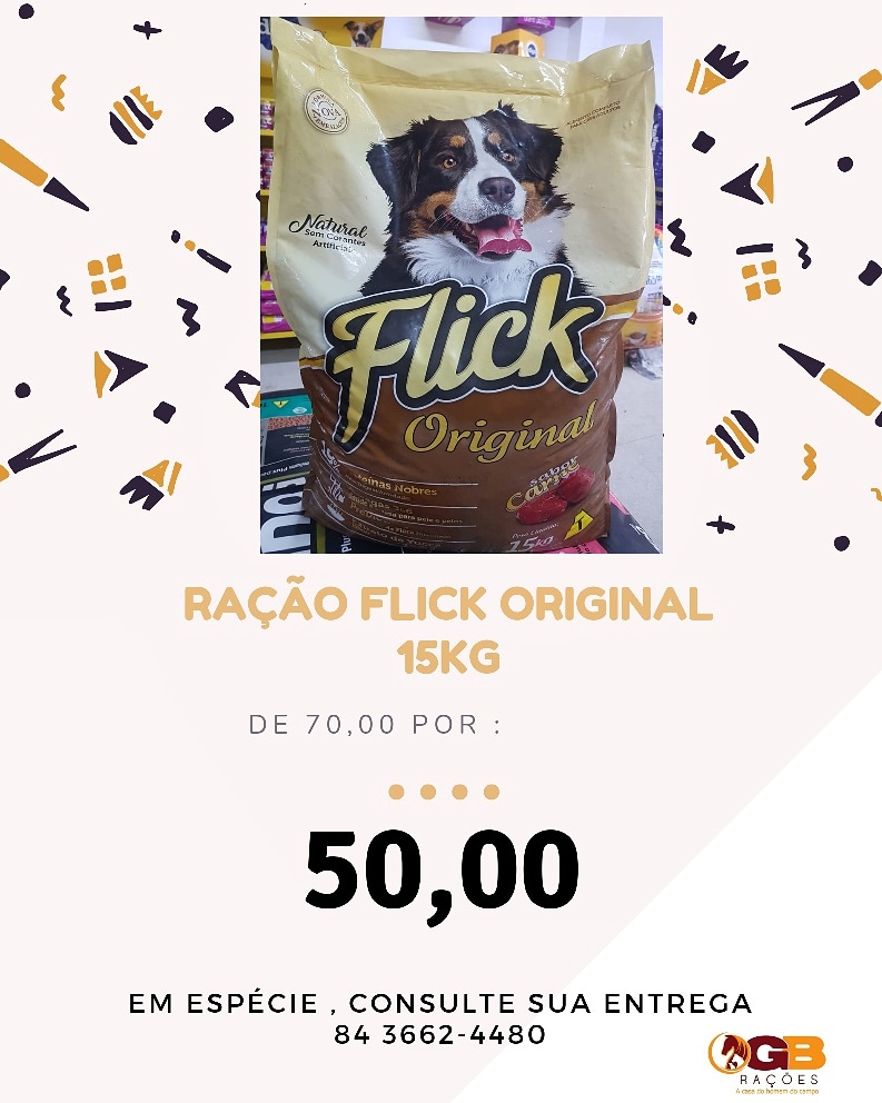 Promoção: Ração Flick Original 15kg