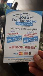 oferta Promoção Higienização + Filtro da empresa João Refrigeração Automotiva