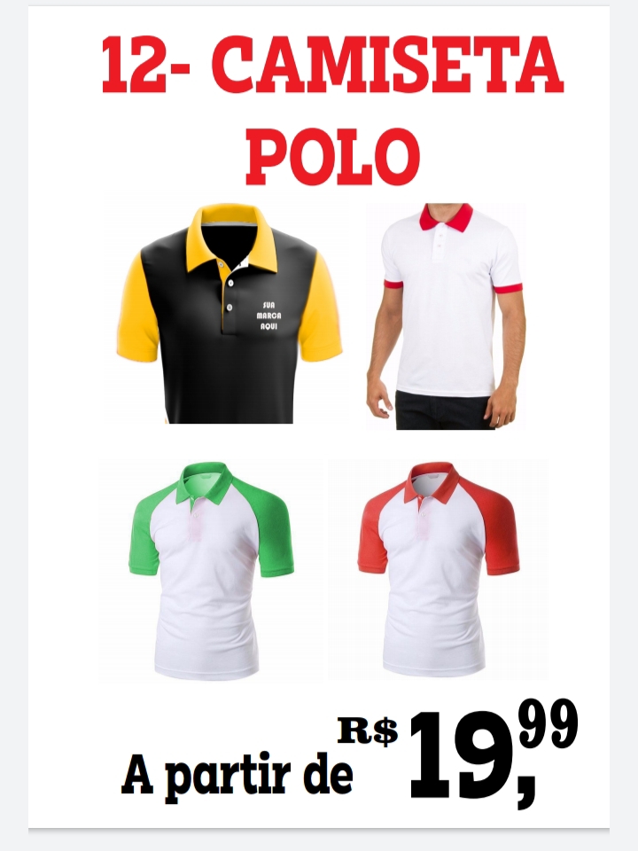 Promoção: Camiseta Polo. A partir de...