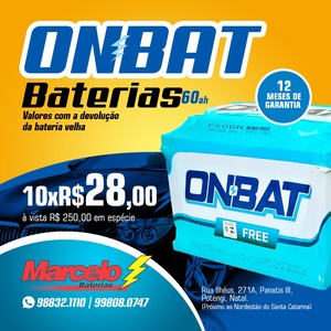 oferta Bateria Onbat 60ah  da empresa Marcelo Baterias