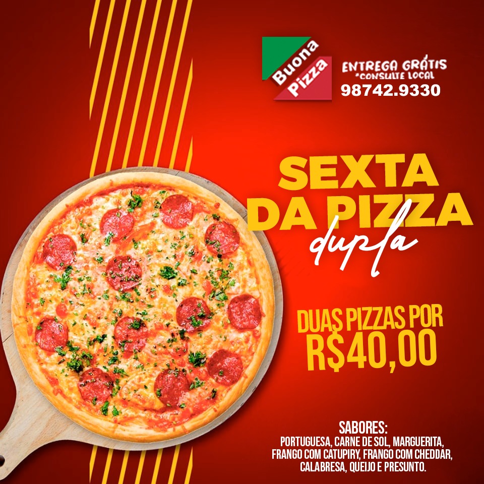 Promoção: Sexta da Pizza G Dupla na Buona Pizza