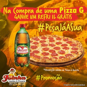 oferta Promo 1 Pizza G e Ganhe 1 Refri 1l da empresa Joinha Lanches e Pizzaria