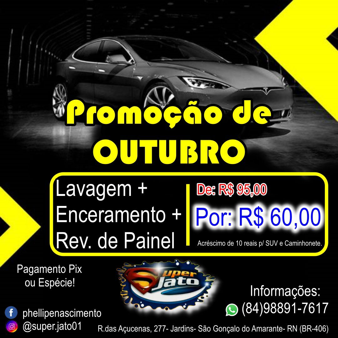 Promoção: Promoção Lavagem + Enceramento + Rev. de Painel
