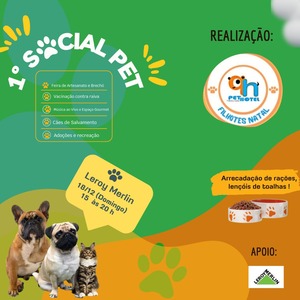 oferta 1ª SOCIAL PET- AÇÃO SOCIAL  da empresa Pet Hotel Filhotes Natal