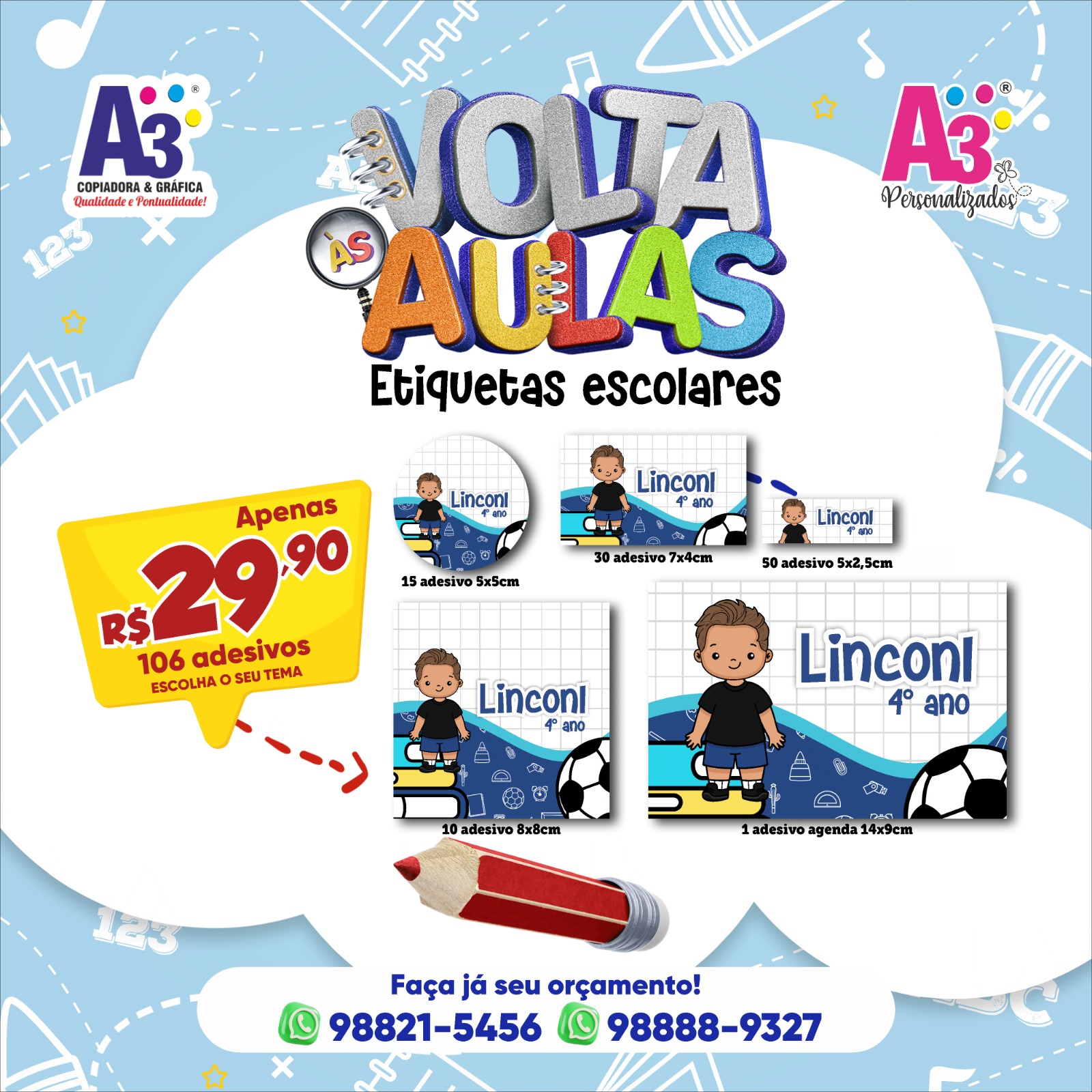 Promoção: ETIQUETAS ESCOLARES EM SUPER OFERTA!