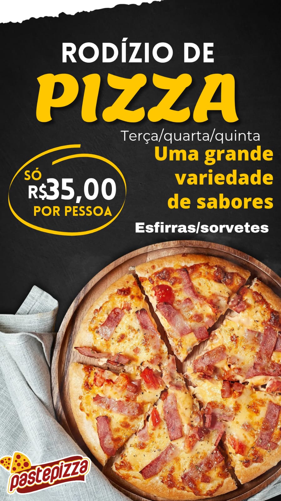 Imagem de uma oferta oferecida pela empresa Pastepizza Pizzaria e Hamburgueria