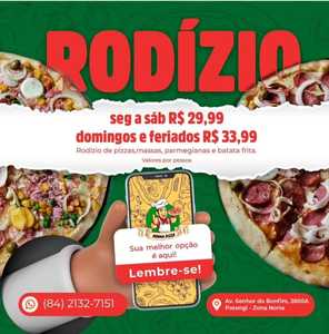 oferta RODÍZIO DE PIZZA E MASSAS da empresa Bonna Pizza Pizzaria e Rodízio