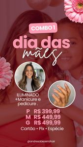 oferta COMBO ESPECIAL DIA DAS MÃES: ILUMINADO + MANICURE & PEDICURE da empresa Andresa Bezerra Salão de Beleza