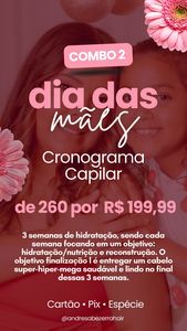 oferta COMBO ESPECIAL DIA DAS MÃES: CRONOGRAMA CAPILAR da empresa Andresa Bezerra Salão de Beleza