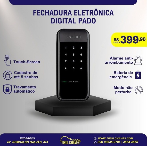 Promoção: FECHADURA ELETRÔNICA DIGITAL PADO