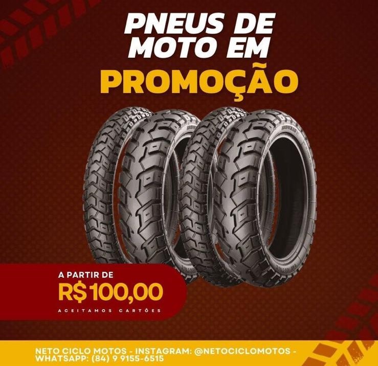 Promoção: PNEUS DE MOTO A PARTIR DE R$100,00