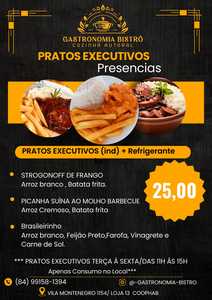 oferta PRATOS EXECUTIVOS (PRESENCIAIS) da empresa Gastronomia Bistrô Cozinha Autoral