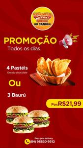 oferta O QUE LEVAR HOJE, PASTÉIS OU BAURU? da empresa Cachorro Quente do Sandro Cidade da Esperança