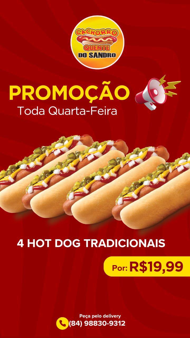 Promoção:  QUARTA-FEIRA DO HOT DOG