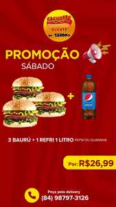 oferta BAURUS COM REFRI NOS SÁBADOS da empresa Cachorro Quente do Sandro Pajuçara