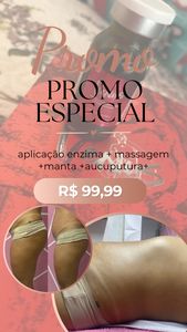 oferta APLICAÇÃO DE ENZIMA + MASSAGEM + MANTA TÉRMICA + ACUPUNTURA  da empresa Espaço Juliana Lopes Massoterapia e Estética