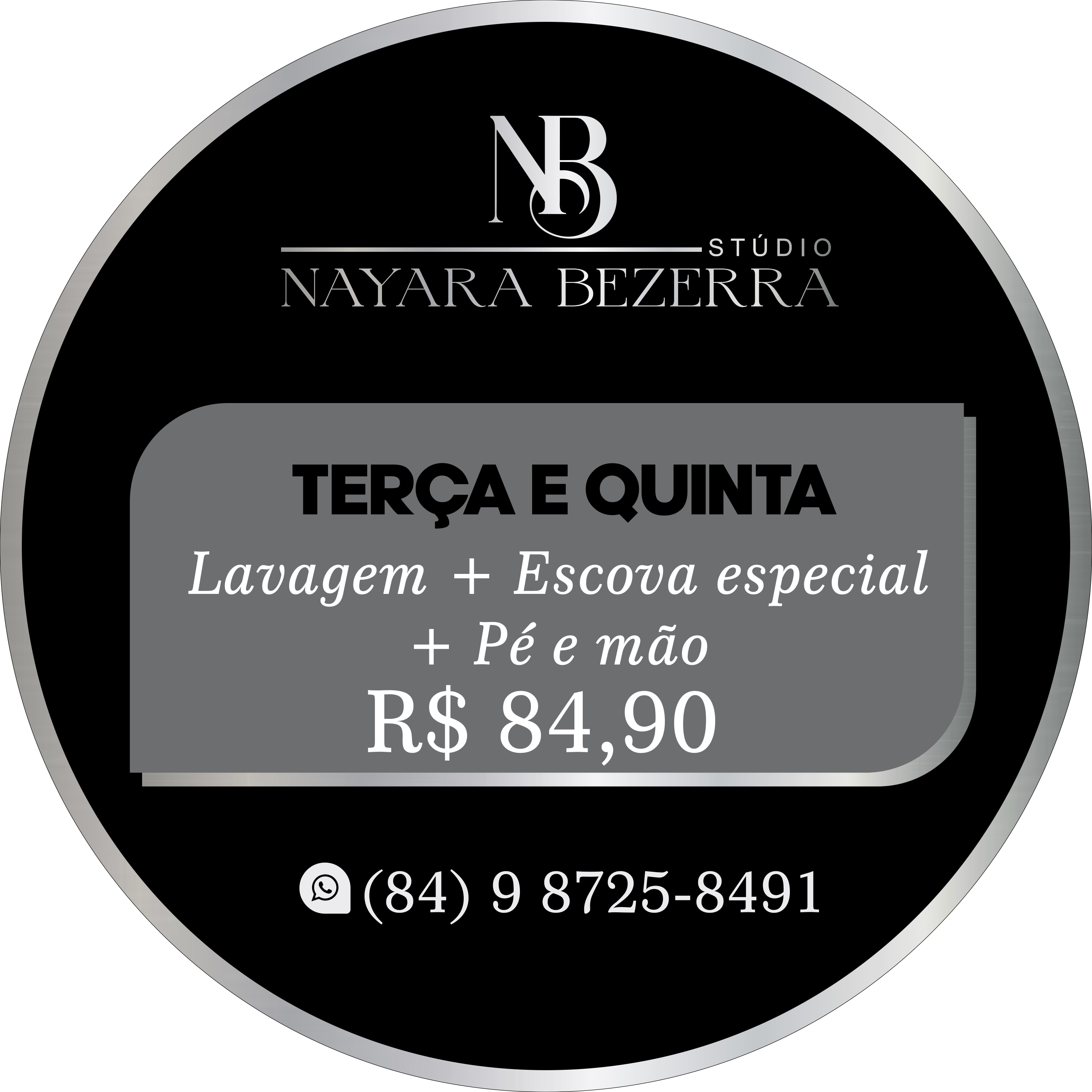 Promoção: LAVAGEM + ESCOVA ESPECIAL + PÉ E MÃO